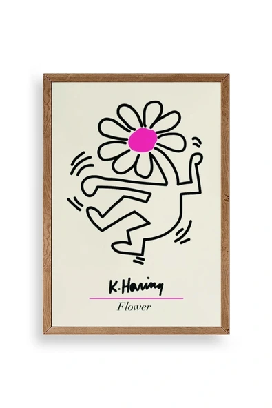 Soyut Çiçek Adam Ahşap Çerçeveli Tablo 23 x 30 ürün görseli 1