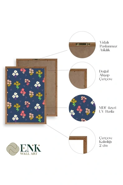 Çiçek Ahşap Çerçeveli Tablo 30 x 42 - Resim 4