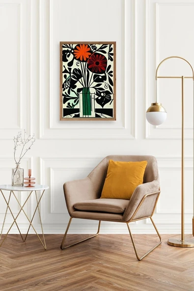 Çiçek Ahşap Çerçeveli Tablo 50 x 70 - Resim 2