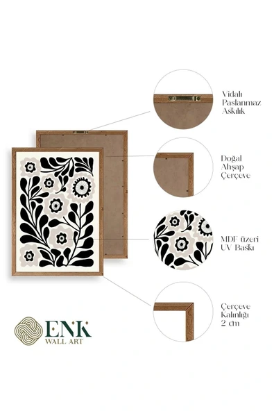 Çiçek Ahşap Çerçeveli Tablo 50 x 70 - Resim 4