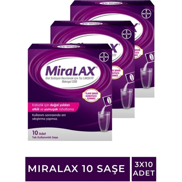 Miralax 10 Saşe 3'Lü PAKET (SKT:09/2026) ürün görseli 1