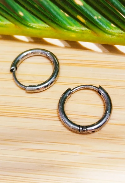 Monalisa Home 10mm Gümüş Renk  Halka Unisex Çelik Küpe ürün görseli 1