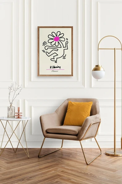 Soyut Çiçek Adam Ahşap Çerçeveli Tablo 23 x 30 - Resim 2