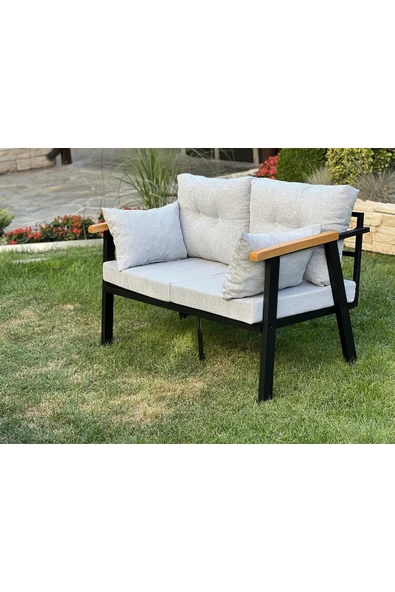 Kırlenta ERCİYES İKİLİ KOLTUK KREM BAHÇE TAKIMI BAHÇE MOBİLYASI - Resim 2