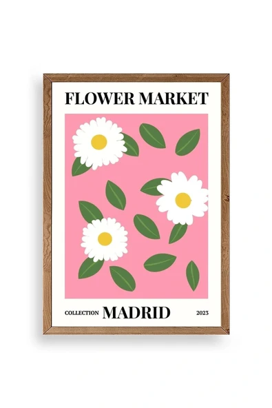 Çiçek Ahşap Çerçeveli Tablo 23 x 30 ürün görseli 1