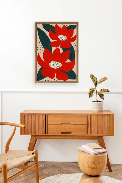 Çiçek Ahşap Çerçeveli Tablo 50 x 70 - Resim 3