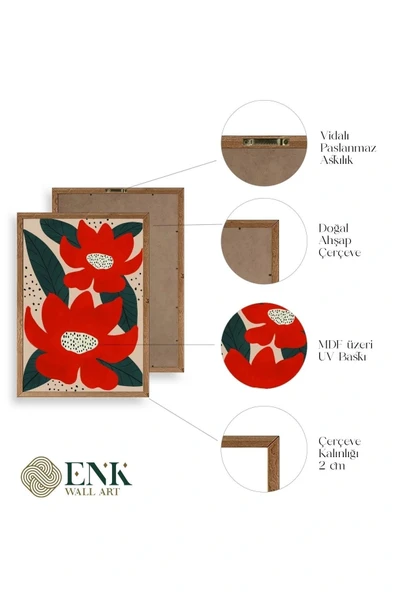 Çiçek Ahşap Çerçeveli Tablo 50 x 70 - Resim 4