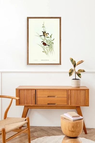 Kuşlar Ahşap Çerçeveli Tablo 23 x 30 - Resim 3