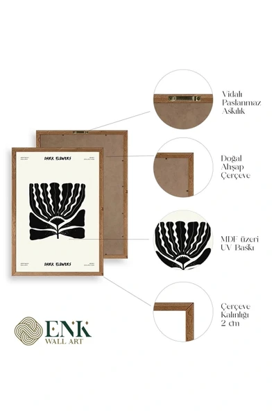 Çiçek Ahşap Çerçeveli Tablo 50 x 70 - Resim 4