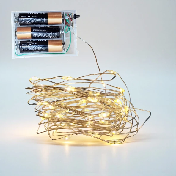 UpWay 5 Metre Su Geçirmez Günışığı 50 Led Işık - Pilli Dekoratif Aydınlatma - Resim 4