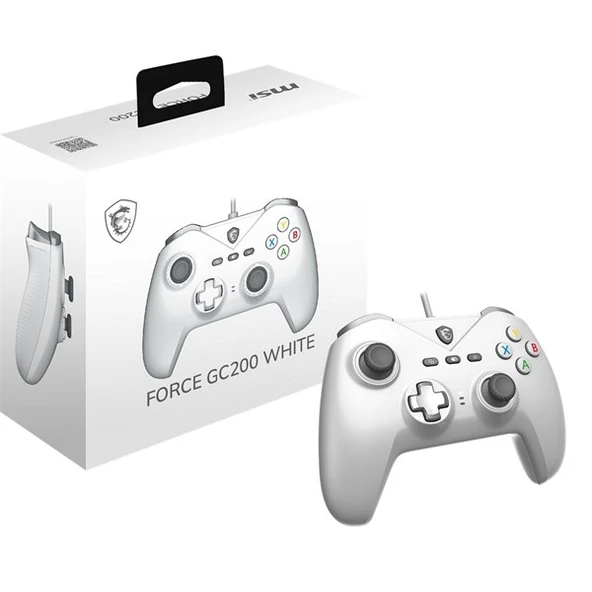 MSI GG FORCE GC200 Whıte Beyaz Oyun Kolu Kablolu Pc/Androıd 8+ Desteğı Çıft Tıtresım Motoru 2M - Resim 2