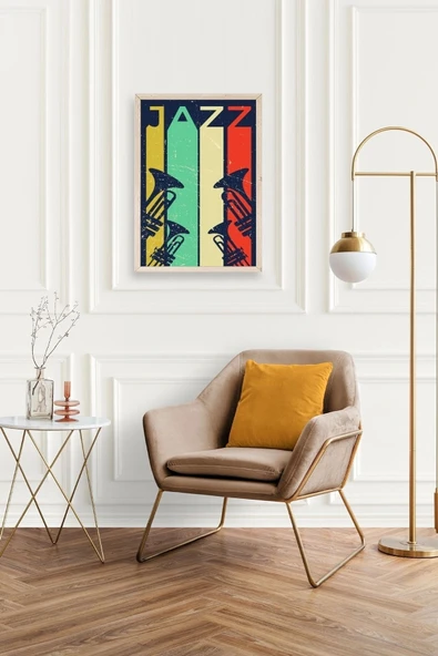 Jazz Ahşap Çerçeveli Tablo 30 x 42 - Resim 2
