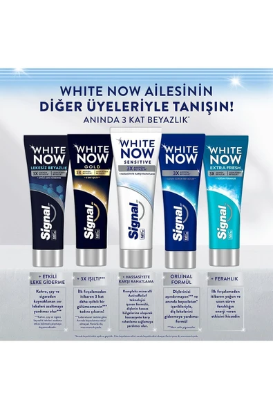 Signal Diş Macunu White Now Sensitive Anında 3 Kat Beyazlık 75 ML - Resim 6