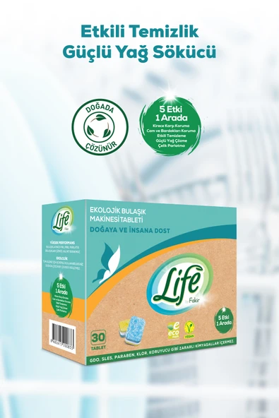 5M AHŞAP DEKOR Ekolojik Vegan Bulaşık Makinesi Tablet Deterjanı 30 Lu - Resim 3