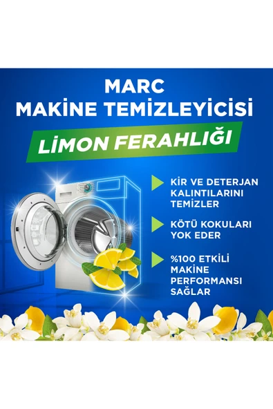 Marc Çamaşır Makinesi Temizleyici & Koruyucu Kireç Önleyici Limon Ferahlığı 500ml - Resim 3