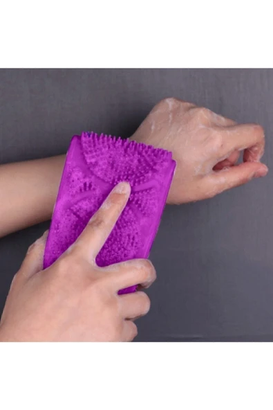 ErdemShop Çift Taraflı Çok Amaçlı Silikon Banyo Sırt Kesesi - Resim 4