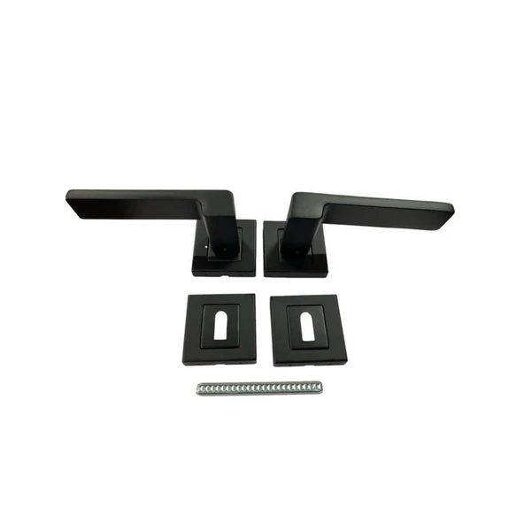 Sofuoğlu Rozet Anka Mat Siyah Oda Kapı Kolu - Resim 3