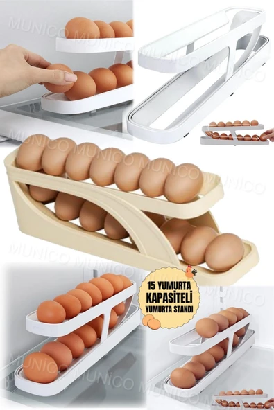 Gaggani 2 Katlı Buzdolabı Yumurta Saklama Kutusu Katlı Otomatik Döner Büyük Kapasiteli Yerden Tasarruflu - Resim 4