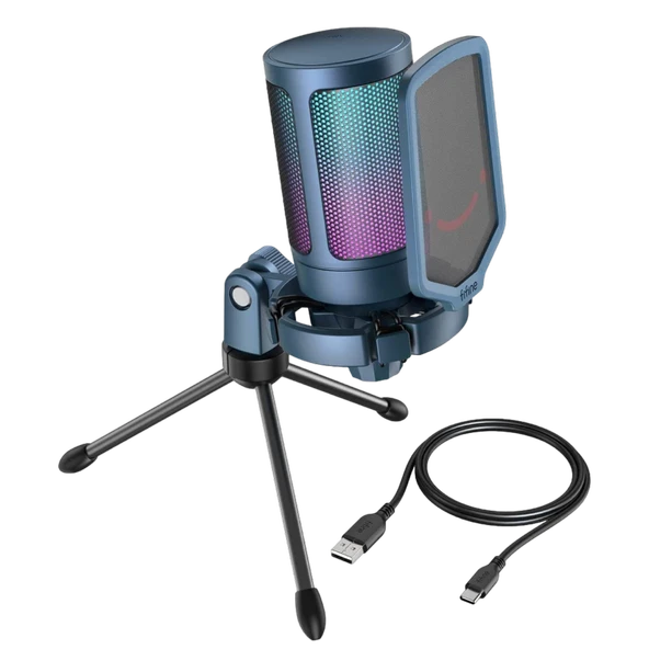 Fifine Ampligame A6VB RGB USB Mavi Gaming Mikrofon ürün görseli 1