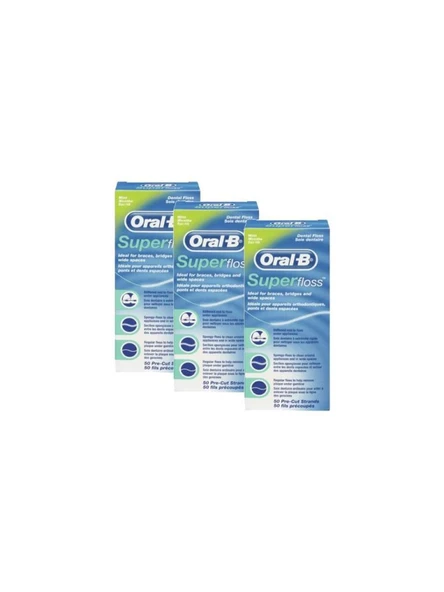 Oral-B Diş İpi Super Floss 50'Li X 3 PAKET (SKT:06/2029) ürün görseli 1