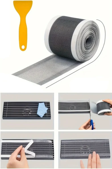 TechnoStation Portatif Tasarım Kesilebilir Gider Süzgeci ve Sineklik Tamir Kiti 12 cm * 4 metre ürün görseli 1