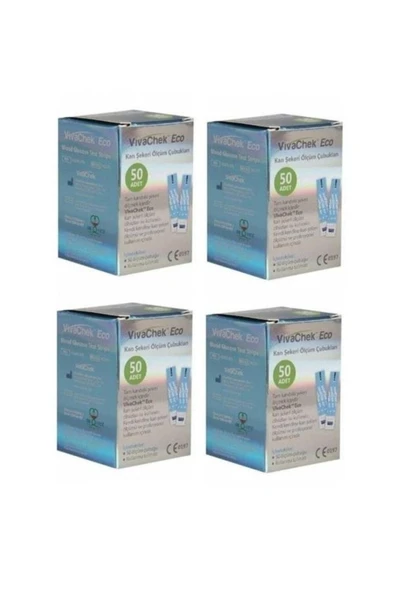 Vivachek Eco Seker Ölçüm Çubuğu/Strip 50 Adet 4'Lü PAKET (SKT:06/2027) ürün görseli 1