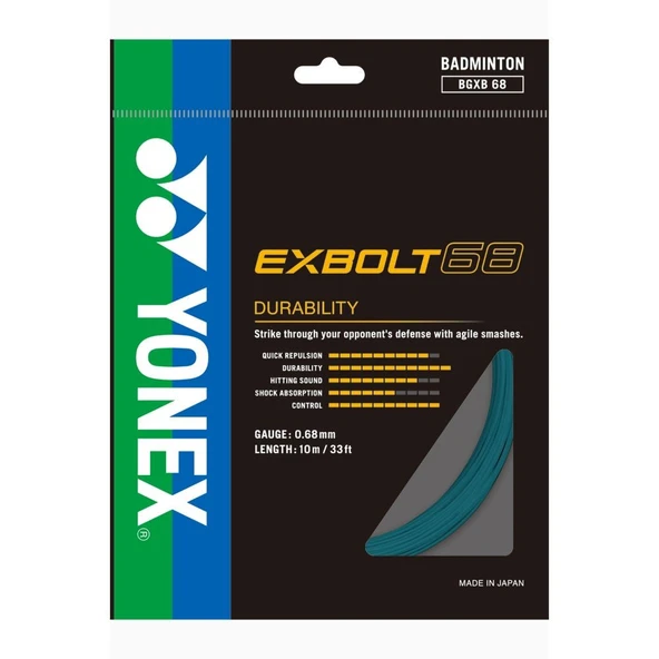 Yonex Exbolt 68 Badminton Kordajı 0.68 mm / 10 M - Turkuaz ürün görseli 1