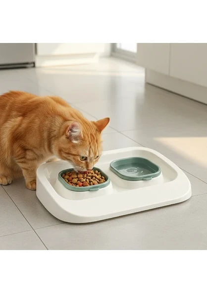 Mikopet Yeşil 2'si 1 Arada Mama Ve Su Kabı ürün görseli 1