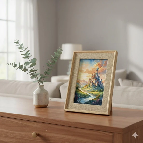 Efemark Premium Serisi 15 * 20 CM Ahşap Resim Çerçevesi Bej - Resim 2