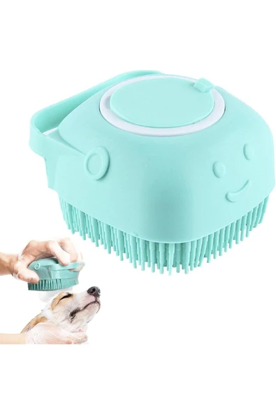 Demirhan Group Şampuan Hazneli Kedi Ve Köpek Evcil Hayvan Yıkama Fırçası Silikon - Resim 4
