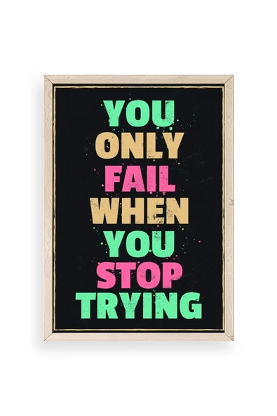 Motto Ahşap Çerçeveli Tablo 50 x 70 ürün görseli 1