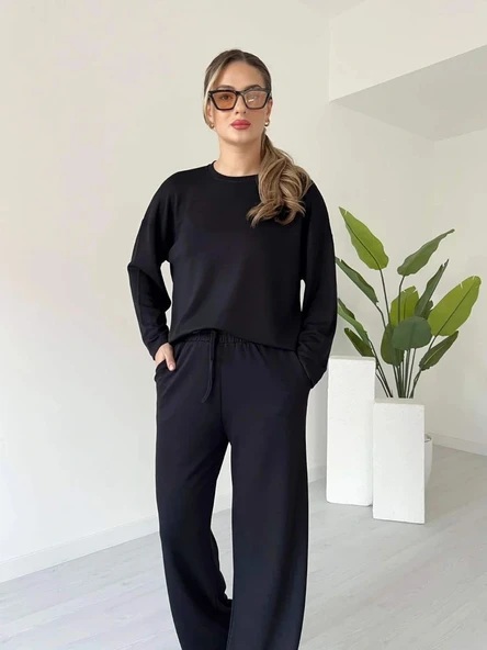 Kollu modal takım siyah - Resim 3