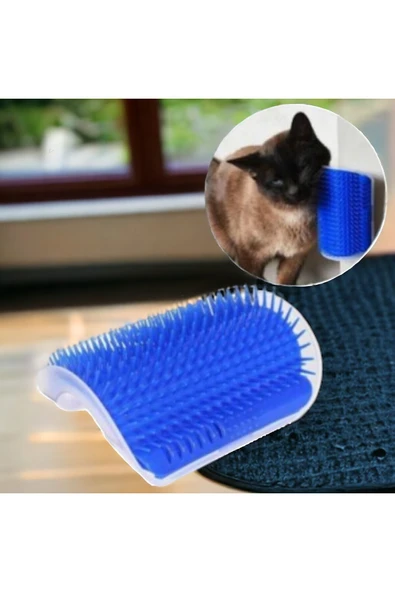 tugce shopping Aveo 1 Adet GRI/MAVI RENK Kedi Kaşınma Aparatı Taranma Aparatı Kaşıma Tırmalama Sürtünme Kedi Masaj - Resim 4