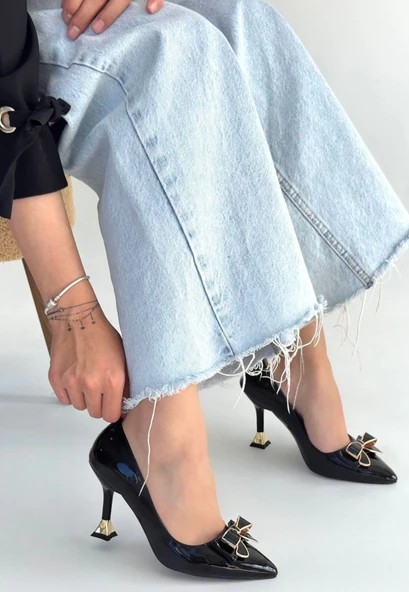 Coby Siyah Rugan Topuklu Ayakkabı ürün görseli 1