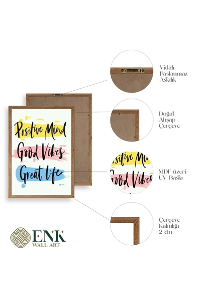 Motto Ahşap Çerçeveli Tablo 50 x 70 - Resim 4