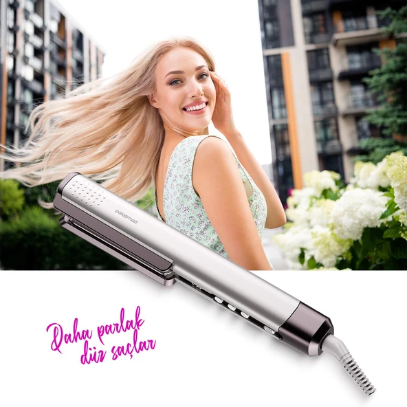 Polosmart PBS812 Kablolu 13 Kademeli Seramik Dijital Ekranlı Saç Düzleştirici Lila - Resim 2