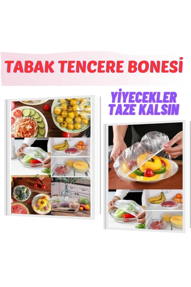 SİHİRLİ MOP Tabak Bonesi Tencere Bonesi Tekrar Kullanılabilir Gıda Saklama Bonesi 100 Adet ürün görseli 1