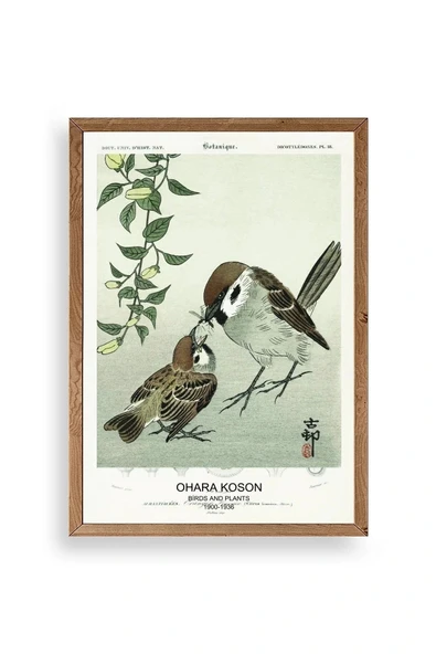 Kuşlar Ahşap Çerçeveli Tablo 23 x 30 ürün görseli 1
