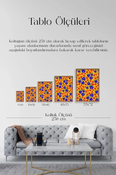 Çiçekler Ahşap Çerçeveli Tablo 30 x 42 - Resim 5