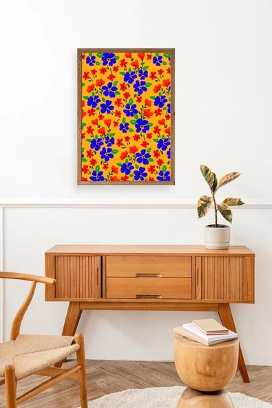 Çiçekler Ahşap Çerçeveli Tablo 30 x 42 - Resim 3