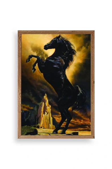 At Ahşap Çerçeveli Tablo 30 x 42 ürün görseli 1