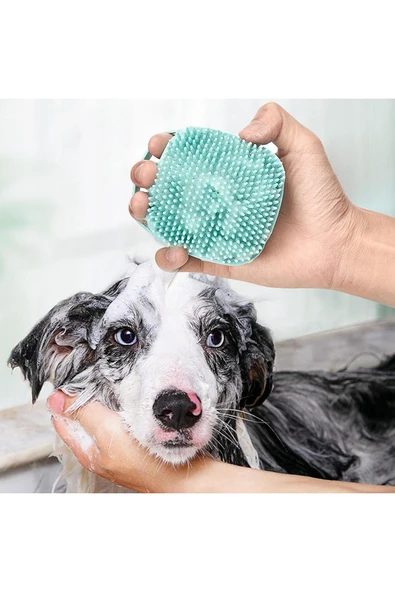 Demirhan Group Şampuan Hazneli Kedi Ve Köpek Evcil Hayvan Yıkama Fırçası Silikon - Resim 2