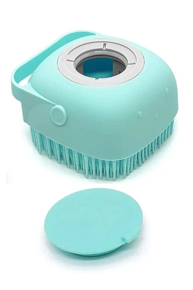 PETLİLOVE Şampuan Hazneli Kedi Ve Köpek Evcil Hayvan Yıkama Fırçası Silikon Evcil Hayvan Banyo Lifi - Resim 3