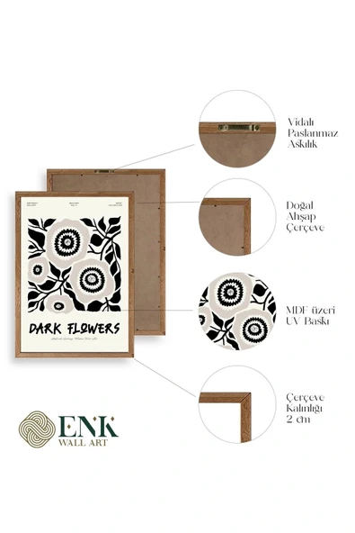 Çiçek Ahşap Çerçeveli Tablo 50 x 70 - Resim 4