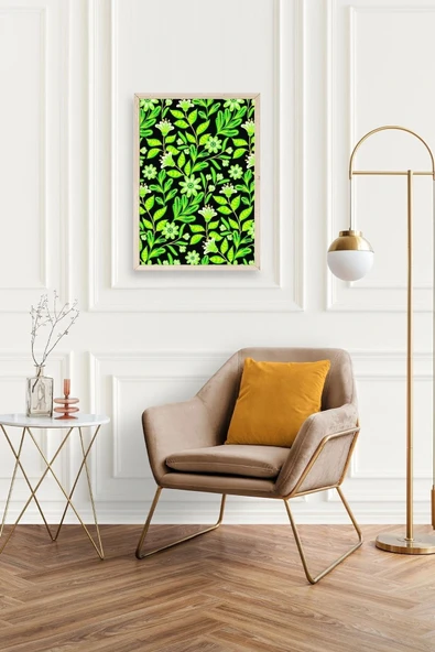 Yapraklar Ahşap Çerçeveli Tablo 30 x 42 - Resim 3