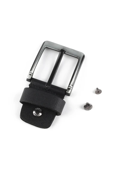 Yedek Kemer Tokası  Hakiki Deri 4.5 cm Siyah ürün görseli 1