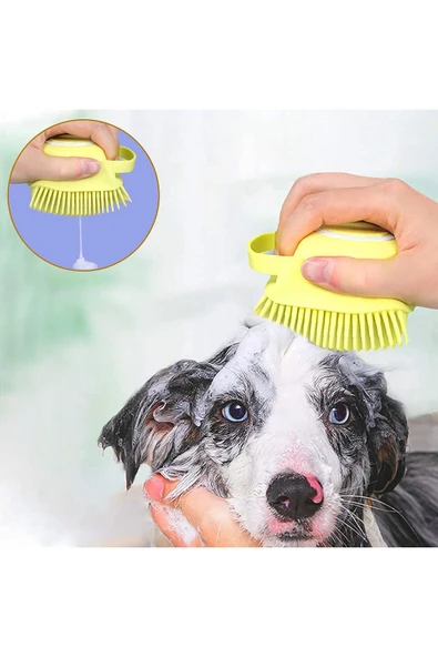 Demirhan Group Şampuan Hazneli Kedi Ve Köpek Evcil Hayvan Yıkama Fırçası Silikon ürün görseli 1