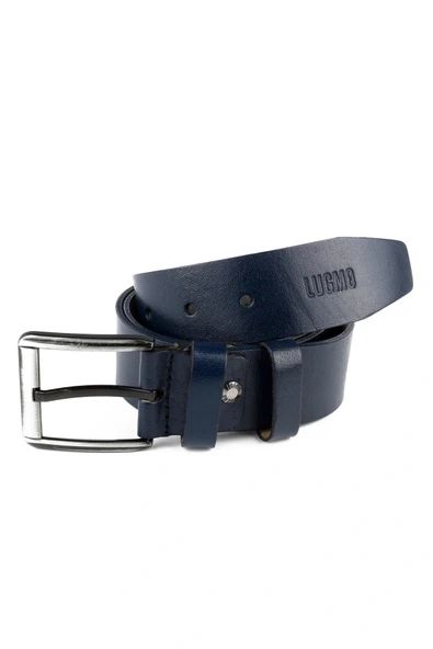 Hakiki Deri Erkek Kemer Extra Yumuşak 4,5 cm Kot Lacivert - Resim 3