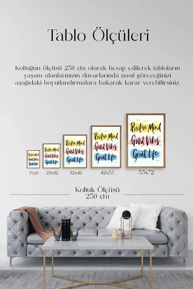Motto Ahşap Çerçeveli Tablo 50 x 70 - Resim 5