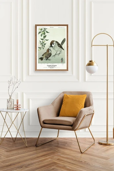 Kuşlar Ahşap Çerçeveli Tablo 23 x 30 - Resim 2